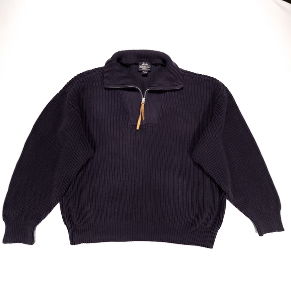 Willis & Geiger Navy Blue Sweater Mens XL 100% Heavyweight Cotton Roomy GUC! - Picture 3 of 14